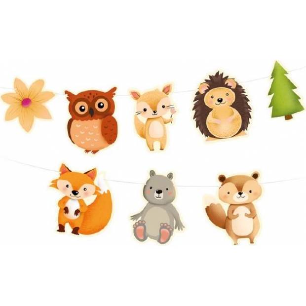 Papiergirlande Waldtiere 200x18cm