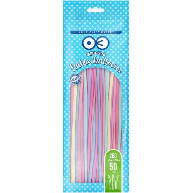 Modellier-Ballons Pastellfarben 50 Stk