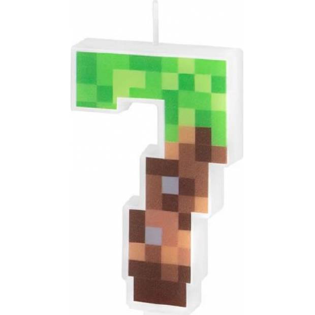 Kerze minecraft 7cm Nummer 7