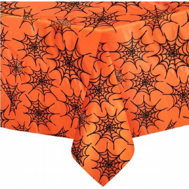 Tischtuch orange Spinnennetze 274x137cm