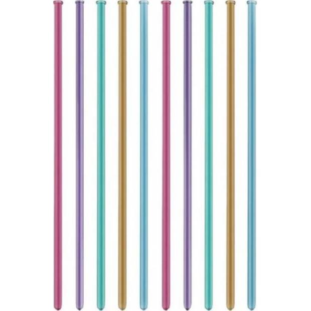 Modellierballons Chrom mit Pumpe 10 Stück