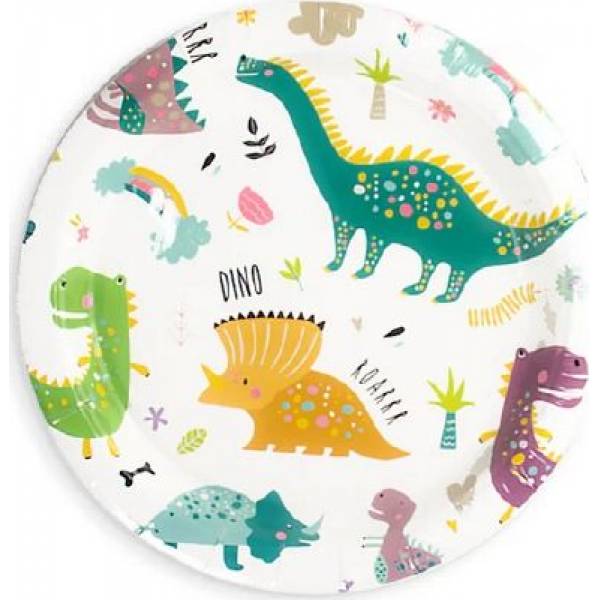 Pappteller Dinosaurier 18cm 6Stk