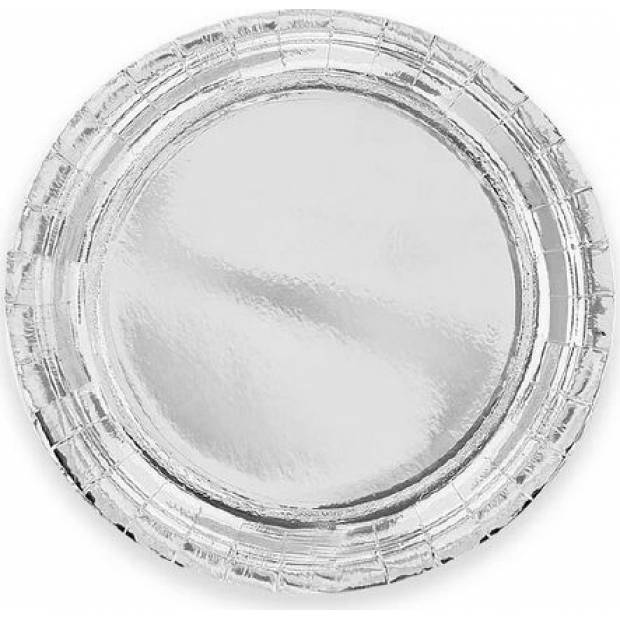 Pappteller silber 23cm 6Stk