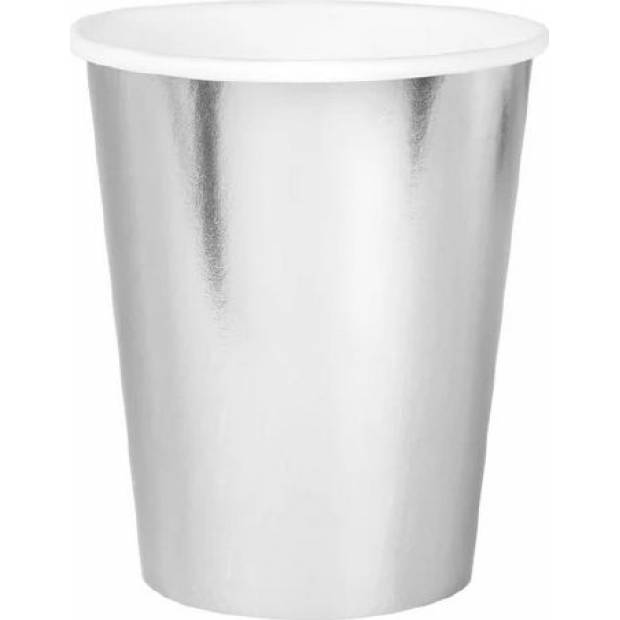 Pappbecher silber 220ml 6Stk