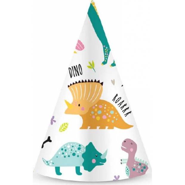 Partyhut Dinosaurier 6Stk