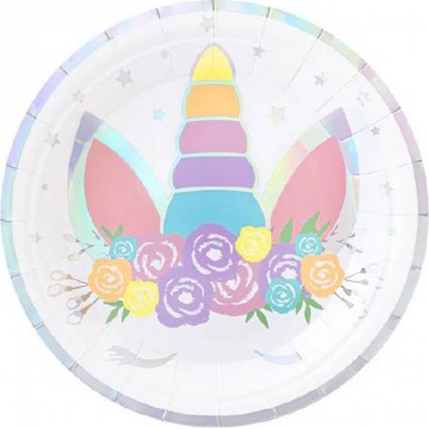 Pappteller Einhorn 18cm 6Stk