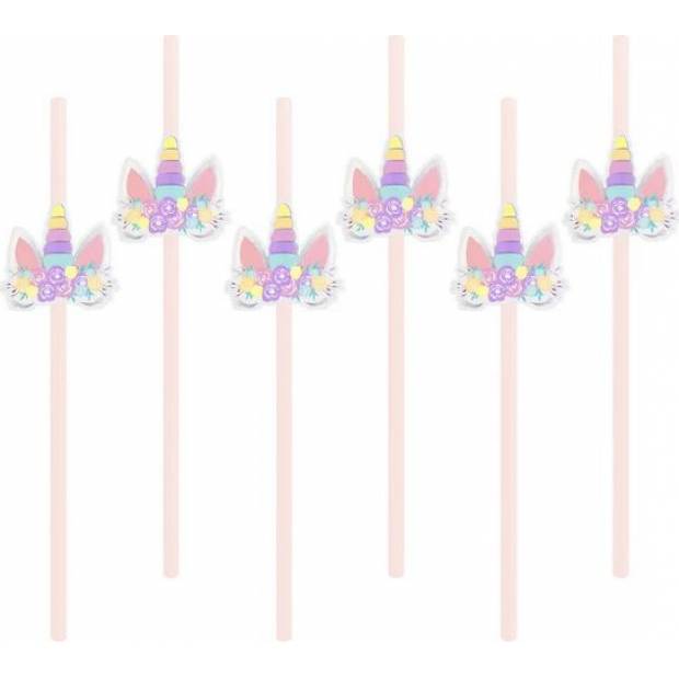 Einhorn Strohhalme 6Stück 19,5cm