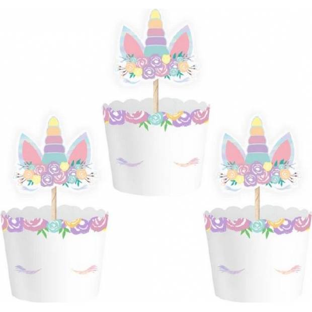Einhorn Muffin Körbe und Förmchen 6pcs