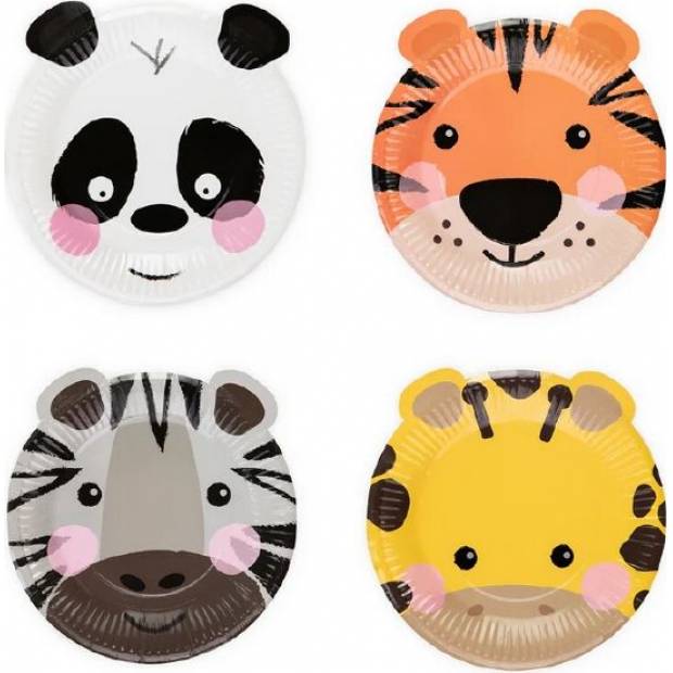 Pappteller Tiere 18cm 4St.