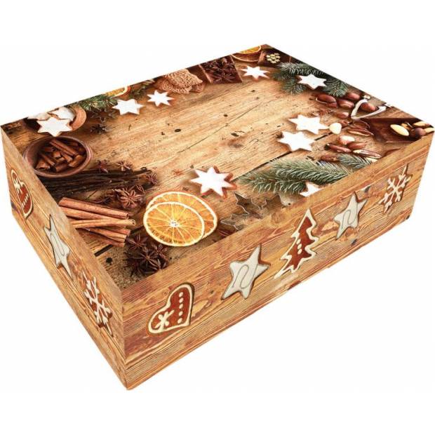 Bonbondose Holzdekor Weihnachtstisch 25x15x7cm