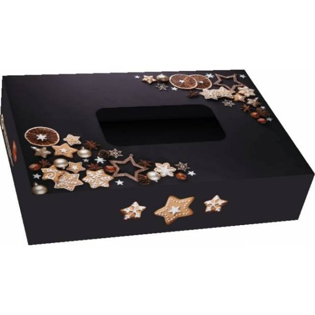 Faltbare Bonbondose mit Fenster Weihnachtslebkuchen 22x15x5cm