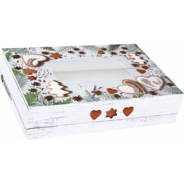 Faltbare Bonbondose mit Fenster Weihnachtslebkuchen 22x15x5cm