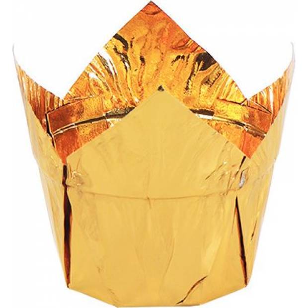 Muffin-Körbchen Tulpe gold 100Stück 50x80mm