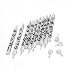 Geburtstagskerzen Fußball 10 Stk. 10cm mit Streichholz