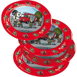 Papierschalen 23cm 8St. Feuerwehrmänner