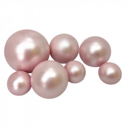 Schokoladenkugeln 7 Stück Perlmuttrosa hell