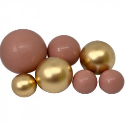 Schokoladenkugeln 7 Stück beige gold