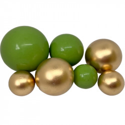 Schokoladenkugeln 7 Stück grün-gold