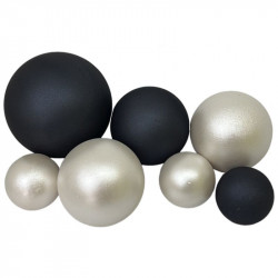 Schokoladenkugeln 7 Stück weiß-schwarz