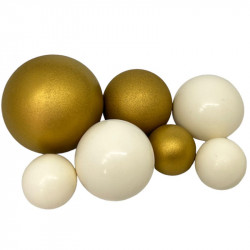 Schokoladenkugeln 7 Stück weiß-gold