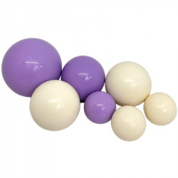 Schokoladenkugeln 7 Stück weiß-lila