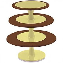 Dreistöckiger Gebäckständer braun 24cm, 30cm, 35cm