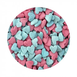 Zuckerdekoration rosa und blaue Herzen 1kg