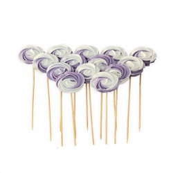Zuckerlutscher weiß und lila 12 Stk.