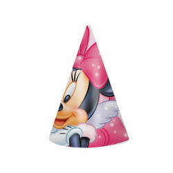 Partyk-Papierhut Rosa Minnie 6 Stück