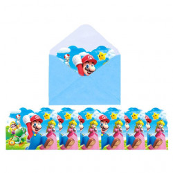 Einladung für Geburtstag 10pcs Mario