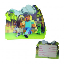 Einladung zum Geburtstag 10pcs Minecraft