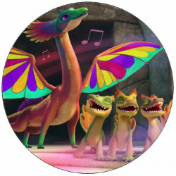 Essbares Papier Drachenretter singende Drachen 19,5 cm