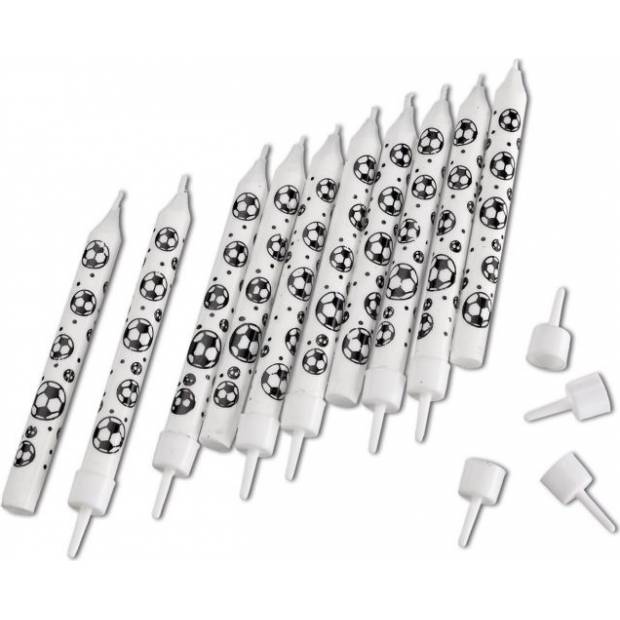 Geburtstagskerzen Fußball 10 Stk. 10cm mit Streichholz