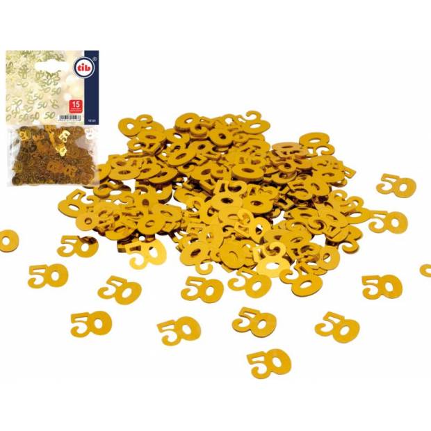 Konfetti 15g goldfarben fünfzig