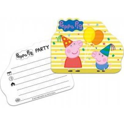 Einladung für Geburtstagsschweinchen Pepa 6St.