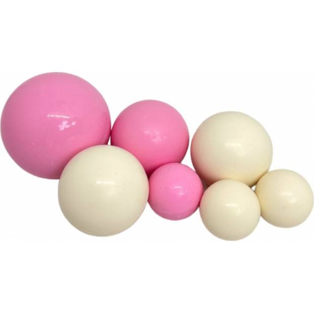 Schokoladenkugeln 7 Stück weiß-rosa