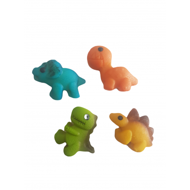 Marzipank-Silhouetten kleine Dinosaurier 3,5 cm 4 Stück