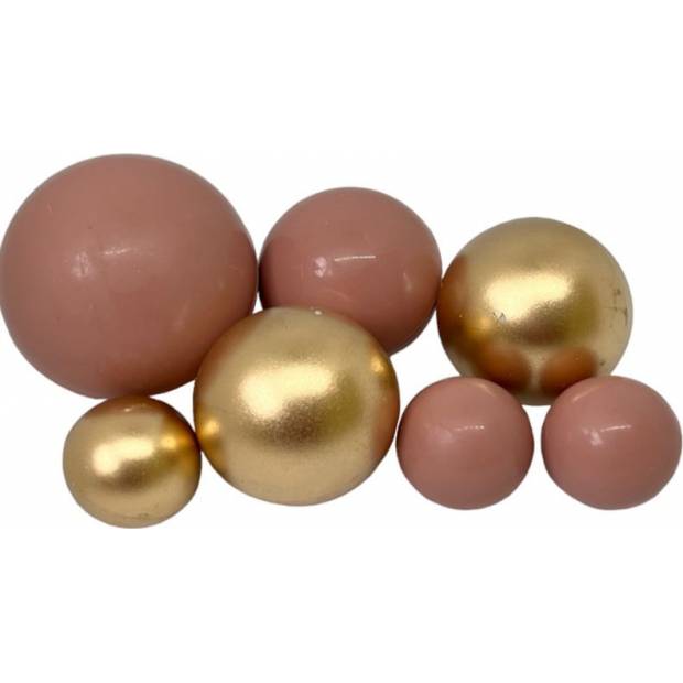 Schokoladenkugeln 7 Stück beige gold