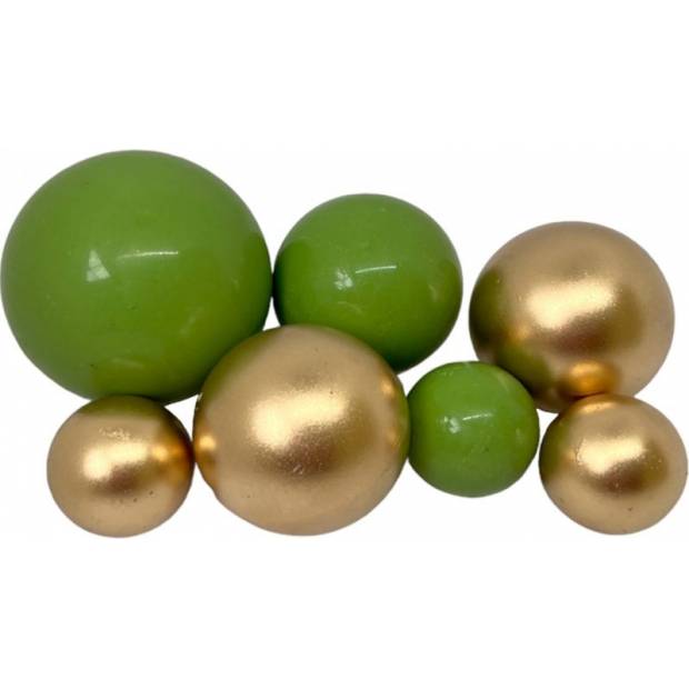 Schokoladenkugeln 7 Stück grün-gold