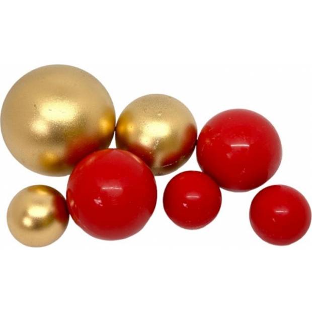 Schokoladenkugeln 7 Stück rot-goldfarben