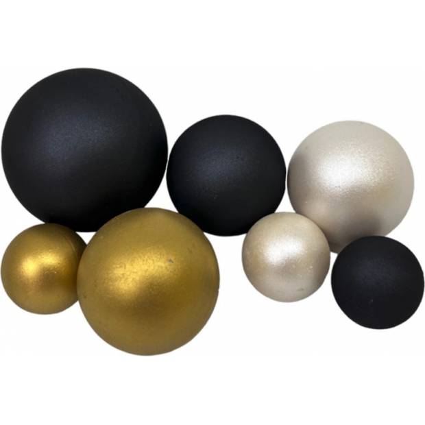 Schokoladenkugeln 7 Stück weiß-schwarzgolden
