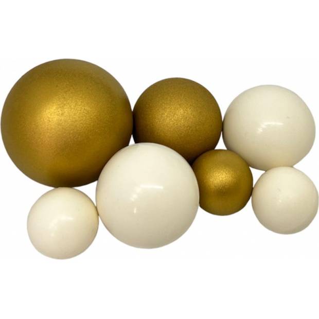 Schokoladenkugeln 7 Stück weiß-gold