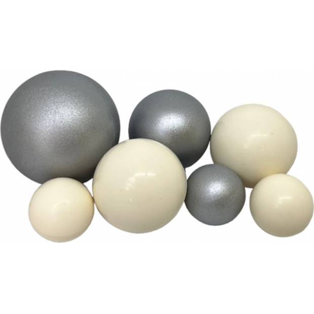 Schokoladenkugeln 7 Stück weiß-silbern