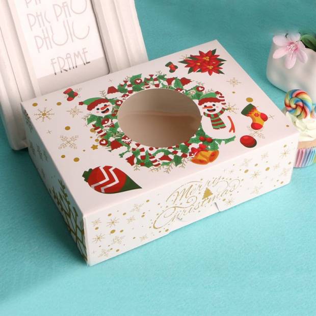 Weihnachten Bonbondose Weihnachtskranz 22x15x7cm