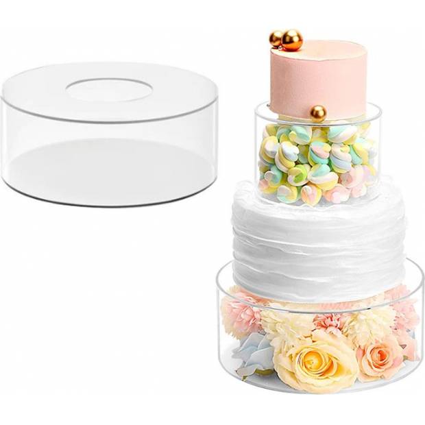 Acryl befüllbarer runder Kuchenständer - Zwischengeschoss 20x10cm