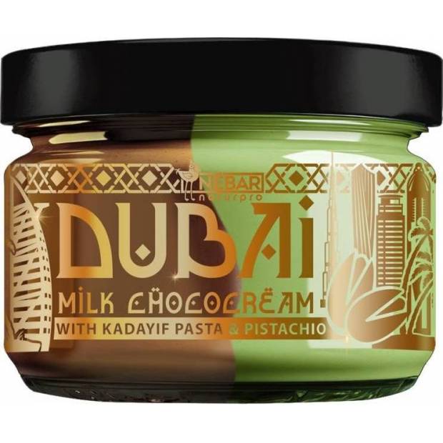 Nébar Dubai Milchschokoladencreme mit Pistazien und Kadayif (180 g)