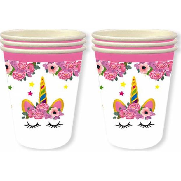 Pappbecher Einhorn 10Stk