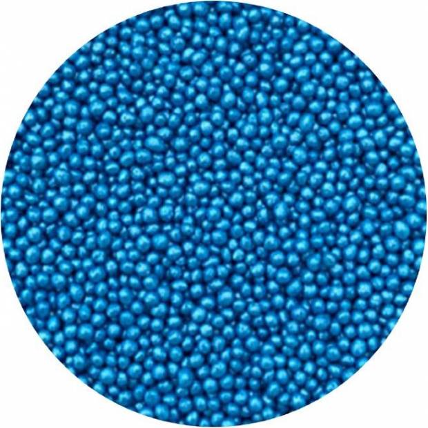 Zuckerperlen blau metallic 2mm 1kg