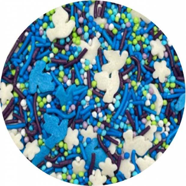 Zuckerdekoration blaue und weiße Tauben 1kg