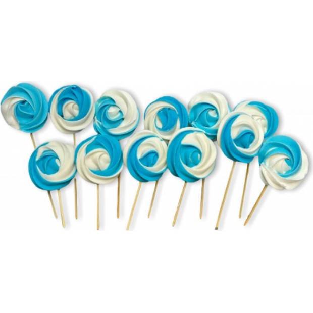 Zuckerlutscher blau und weiß 12 Stk.